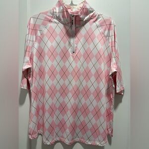 Misyula Women's Golf Quick Dry Half Sleeve Quarter Zip Polo Workout Top Sz 2XL